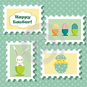 Easter postal stamps set