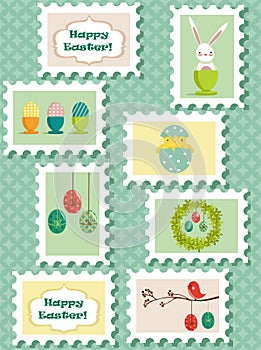 Easter postal stamps set