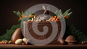 Easter Product Podium Stage. AI Generative.