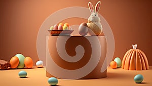 Easter Product Podium Stage. AI Generative.