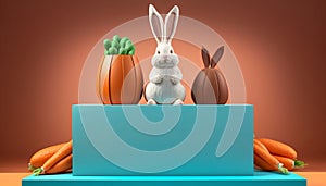 Easter Product Podium Stage. AI Generative.