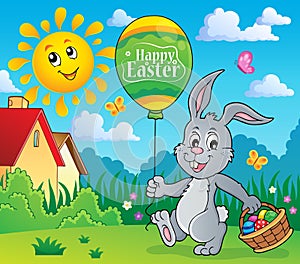 Easter rabbit with balloon image 2