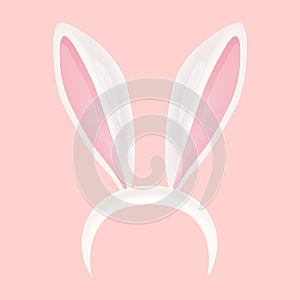 Easter Rabbit Ears. Cute Bunny Headband. Realistic Style