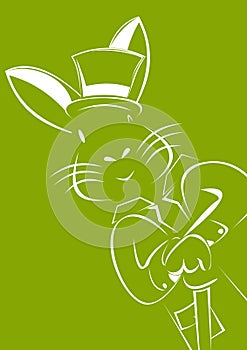 An Easter Rabbit on Happy Easter Card.