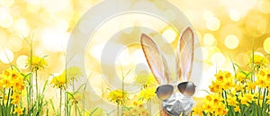 Easter rabbit with medical mask at epidemic time