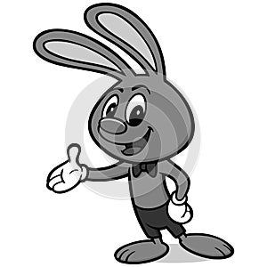 Easter Rabbit Pointing Illustration