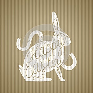 Easter rabbit sihouette calligraphy stamp