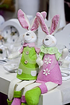 Easter rabbits decoration