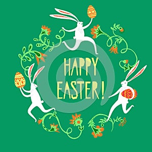 Easter rabbits illustration