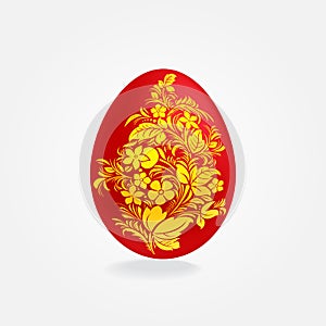 Easter red and gold eggs design