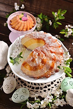 Easter ring cake in flower shape