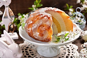 Easter ring cake in flower shape