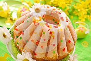 Easter ring cake with glaze photo