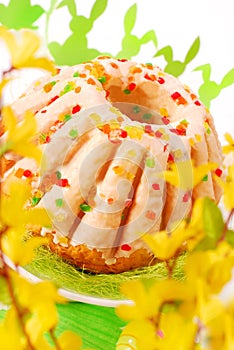 Easter ring cake with glaze