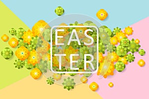 Easter sale banner background template with beautiful colorful s