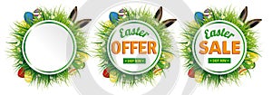 Easter Sale Eggs Hare Ears Circles Header