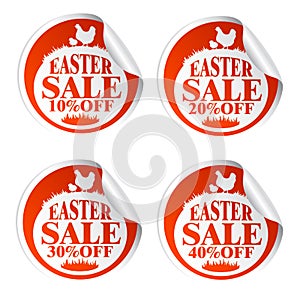 Easter sale stickers with chicken