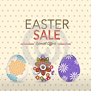 Easter Sale Tag with rabbit and egg