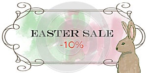 Easter sales banner/advert/poster with rabbit