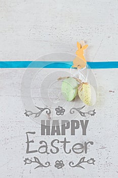 Easter scene with colored eggs
