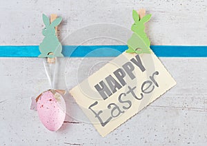 Easter scene with colored eggs