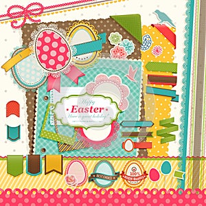 Easter scrapbook elements.