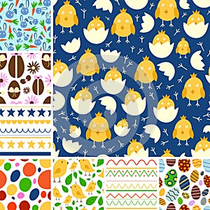 Easter seamless pattern background design vector holiday celebration party wallpaper greeting colorful egg fabric