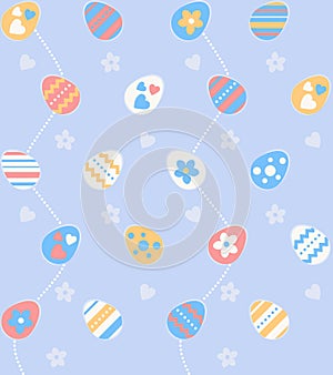 Easter seamless pattern with colorful eggs