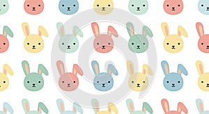 Easter Seamless Pattern with Eggs and Spring Elements Flat Vector Background