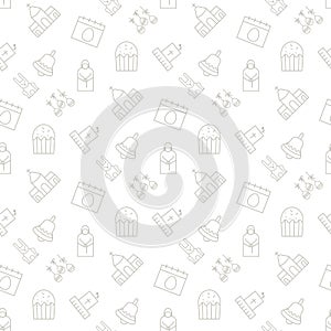 Easter seamless pattern isolated on a white background