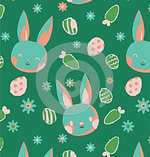 Easter seamless vector pattern background. watercolor effect