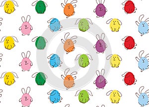 Easter seamless vector pattern, bunnies