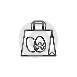Easter shopping line icon