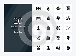 20 Easter Solid Glyph icon for presentation