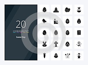 20 Easter Solid Glyph icon for presentation