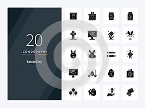 20 Easter Solid Glyph icon for presentation
