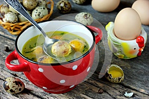 Easter soup with egg yolk