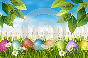 Easter spring backdrop. Vector