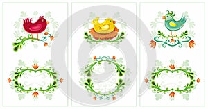 Easter spring birds cards 1