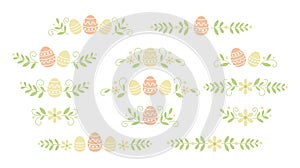 Easter Spring Header. Comprehensive Collection of Egg Patterns, Ornamental Borders, and Decorative Dividers for Banner