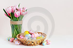Easter and  spring holiday greeting card concept