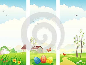 Easter and spring vertical banners
