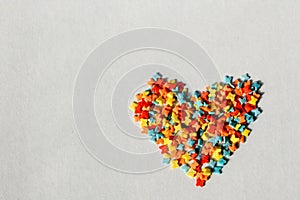 Easter sprinkle in the shape of a heart