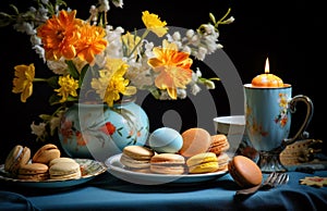 easter still life with eggs and flowers still life with eggs and flowers easter still life