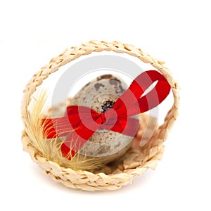 Easter still life: quail egg in the basket