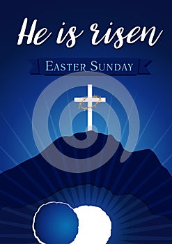 Easter sunday holy week calvary tomb banner