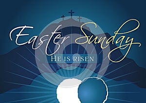 Easter sunday holy week navy blue banner