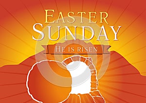 Easter sunday holy week tomb card