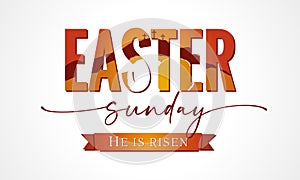 Easter Sunday lettering with Calvary and tomb in text