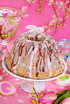 Easter table with ring cake